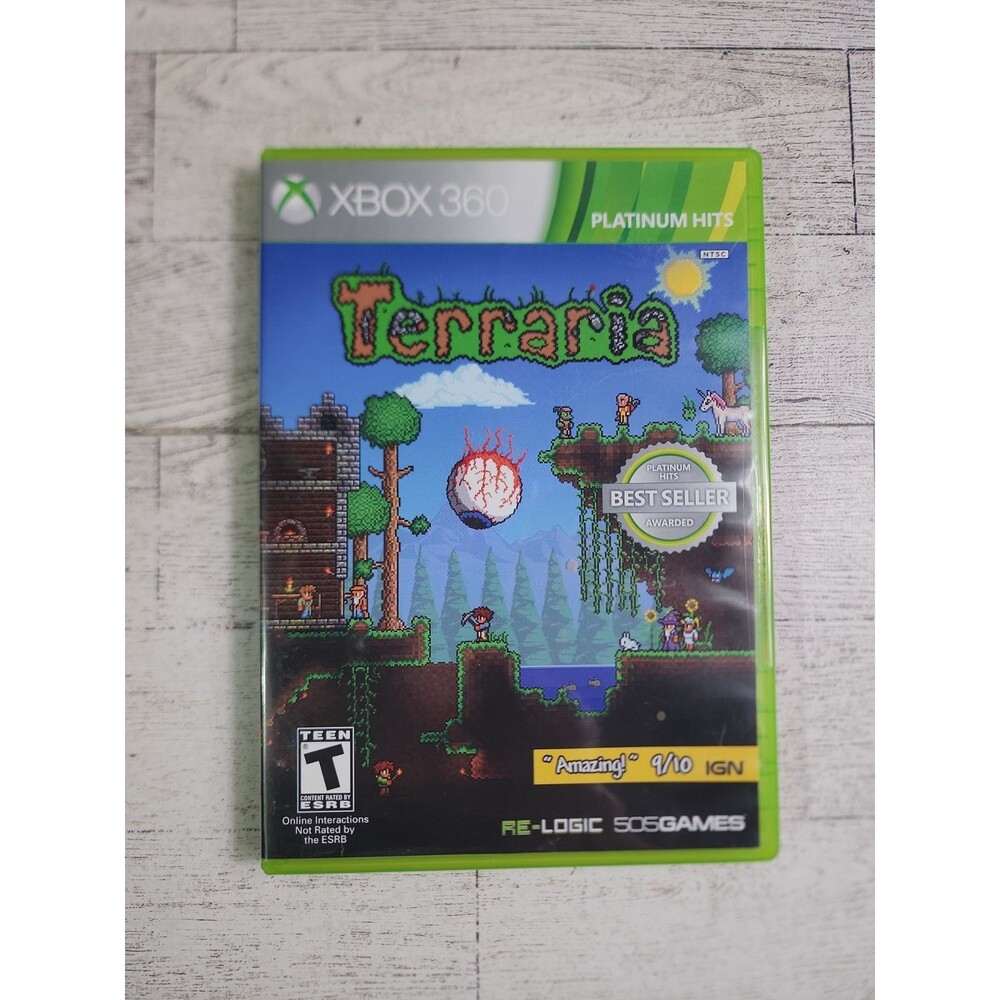Xbox 360 Terraria (Microsoft, 2014) Complete CIB Video Game Platinum Hits